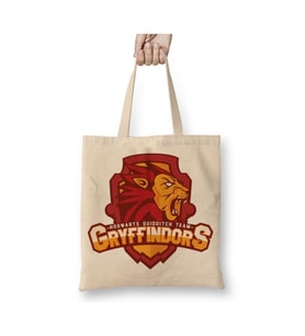 Gryffindor 02 Beyaz Bez Çanta Uzun Saplı Alışveriş Çantası Plaj Çantası