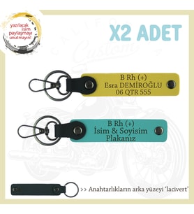 Hız Severlere Özel İsim Plaka, B Rh (+) Kan Grubu Yazılı x2 Anahtarlık Hediyesi, K Turkuaz-Sarı-Laci (Çok Renkli)