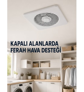 150 mm Havalandırma Aspiratörü 20,8 x 20,8 cm 320 m³/h 20 W Duvar ve Tavan Montajlı Fan
