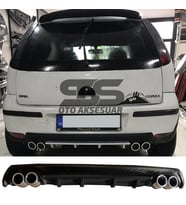 Opel Corsa  C Difüzör Arka Tampon Eki 4 Egzoz Çıkışlı Siyah Lüx Tip
