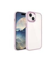 Apple iPhone 15 Plus Uyumlu Kılıf Zore Krom Kapak (Açık Pembe)