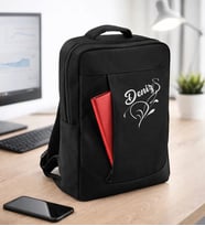 BK Gift Kişiye Özel İsimli Siyah Sırt Çantası AB001 -3, Notebook ve Laptop Uyumlu Şık Sırt Çantası
