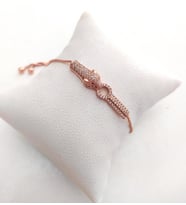 Asansörlü Swarovski Taşlı Kurt Kafası Bileklik Ayarlanabilir 9562