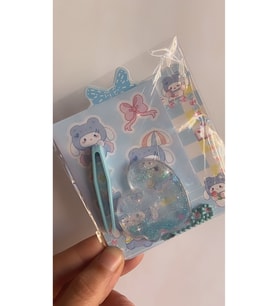 Kawaii Cinnamoroll Anaktarlık Sticker Cımbız Simli Sulu Kendin Yap Dıy Hediyelik Çanta Süs Charm