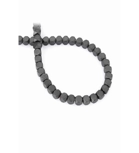 Hematit Doğal Taş Parlak Gri Küp Kesim 6x6mm Dizi [AA]