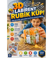 3D Labirent Zeka Küpü Eğitici Akıl Oyunu Çelik Bilyeli Sabır ve Odaklanma Oyuncağı 3+ Yaş