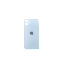 Uyumlu İphone 12 Mini Arka Kapak Lazer Kesim ( Pil Kapağı )  Cam -Beyaz