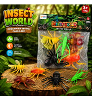 Insect World Karışık Böcek Figür Seti Gerçekçi Görünümlü Eğitici Oyuncak Poşetli Set