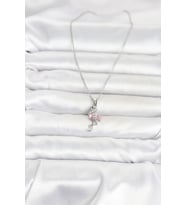 316L Çelik Zincir Gümüş Renk Flamingo Model Kadın Kolye