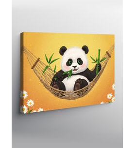 Kanvas Tablo Sepette Sevimli Panda