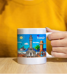İzmir Tasarımlı Beyaz Kupa