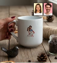 Kişiye Özel Karikatürlü Sevgiliye Hediye Kupa Bardak Sevgililer Günü Hediyesi
