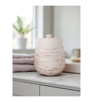 2 Parça Beton Çöp Kovası Banyo Mutfak Tuvalet Wc 18 Cm 4 Litre Kapaklı Kutu