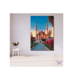 Tekli Dikey Kanvas Salon Tablosu Ayasofya Camiisi Tasarımı