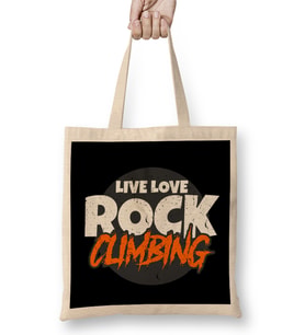 Awesome Live Love Rock Climbing Rockclimber Bez Çanta Uzun Saplı