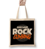 Awesome Live Love Rock Climbing Rockclimber Bez Çanta Uzun Saplı