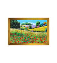 Manzara Temalı Kanvas Tablo 50 x 70 cm Gold Çerçeve