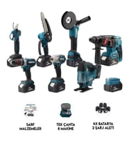 Sekizli Set DBML (LED Aydınlatma+ Ş.+Ş.spral+S.Sıkma+13mm Ç.Mandren+Ş.Dekupaj+Budama Testeresi+Bağ Makas)