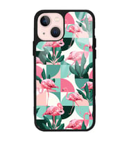 iPhone 13 Retro Flamingo Duvar kağıdı Tasarımlı Glossy Telefon Kılıfı