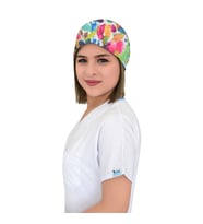 Yeşil Yaprak Desenli Doktor Veteriner Hastane Bone (Beyaz)