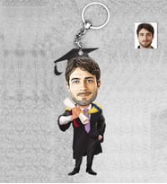 Kişiye Özel Mezuniyet Erkek Ahşap Anahtarlık-3