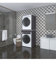 Kenzlife çamaşır-kurutma makinesi dolabı avi senna gri 187*070*60 çekmeceli banyo (Beyaz)
