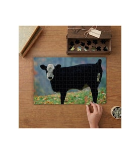 Hereford İneği Tasarımı 240 parça Ahşap Puzzle Ahşap Kutuda MP05333