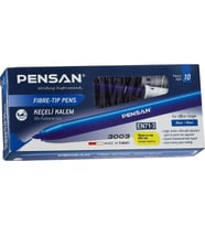 Pensan Keçeli Boya Kalemi Ofis Tipi Mavi Keçeli Kalem (10 Lu Paket) (Karışık)