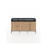 Arges Konsol 5 Raflı 4 Çekmeceli 2 Kapaklı 176x30x99 Antrasit-Çam