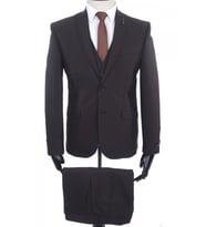 Jan Carlucci Yünlü Yelekli  Slimfit Drop 6 Takım (Kahverengi)