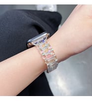 Bagies Apple Watch Ultra için Şeffaf Hologram Baklalı Kordon 49 mm