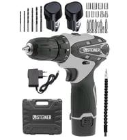 Steiner Alman Titan 36 V Sjs Çift Metal Şanzuman Çift Akülü Şarjlı Vidalama Matkap + 24 Parça Set