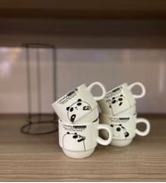 Standlı Espresso 4'lü Kupa Bardak Seti