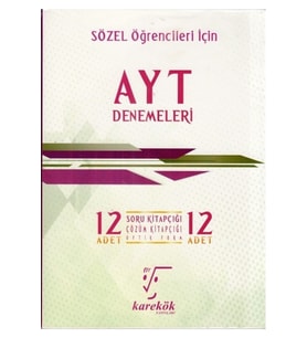 Karekök Yayınları Karekök Yayınları Ayt Sözel Öğrencileri Için 12 Deneme (Çok Renkli)