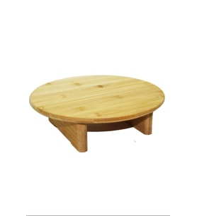 Ahşap Kesim Tahtası Panosu 30 Cm. Yuvarlak Bambu Ayaklı Royaleks-10506