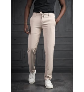 Beli Lastikli Ve İplikli Likralı Slimfit Yazlık Kumaş Jogger Pantolon
