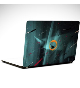 Turuncu Çember Soyut Laptop Sticker 14 inch (35X26CM)