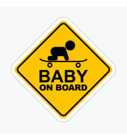 Araçta bebek var Baby On Board Sticker Yapıştırma 19CM md6