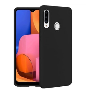 Samsung Galaxy A20S İçi Kadife Silikon Kılıf Siyah