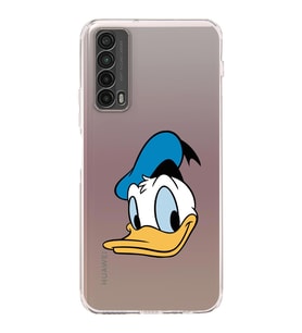 Huawei P Smart 2019  Kamera korumalı Kapak Donald Duck Tasarımlı  Şeffaf Kılıf
