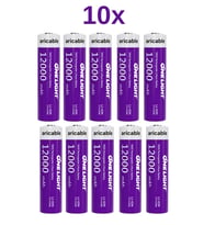 18650 Şarjlı Li-ion Pil 3.7V 12000mAh Yazılı 39 Gram Güçlü Batarya 10 Adet