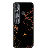 Tecno Spark 6 6 Go 8C 8 Pro 7 7 Spark 9 Pro Kılıf Desemli Silikon Harita ve Uçak 1777