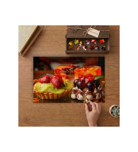 Meyveli Tartlar Tasarımı 240 parça Ahşap Puzzle Ahşap Kutuda MP01701