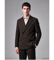 LCW BUSINESS Kahverengi Regular Fit Çizgili Kruvaze Erkek Blazer Ceket
