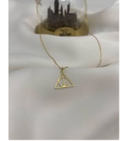 24 Ayar Has Altın Kaplama  Harry Potter Ölüm Yadigarı Gümüş Kolye