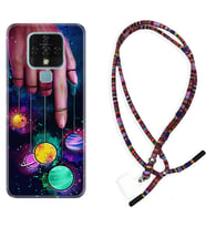 Tecno Camon 16 18P Pova Kılıf Boyun Asklı Rasta Silikon Finger planet 1740