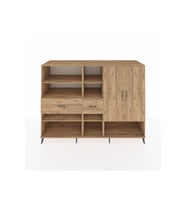 Kronos Dolap 10 Raflı 2 Çekmeceli 2 Kapaklı 220x59x163 Çam-Çam