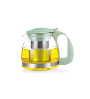 Su Yeşili Renkli Süzgeçli Cam 700ml Çay & Kahve Hazinesi