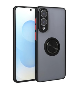 Newface Samsung Galaxy S25 Edge Kılıf Montreal Yüzüklü Silikon Kapak - Siyah