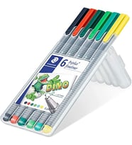 Staedtler 334 Sb6Cs10 Triplus Fineliner Dino 0.3 Mm 6'Lı Set Karışık Renk